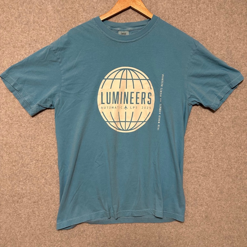 Comfort Colors The Lumineers World Tour 2025 T-Shirt Mens XL Blue Concert Tee